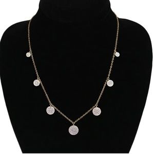 Jennifer Miller NEW IN BOX Pave Faux Diamond Gradated Sparkle Disc White Gold
